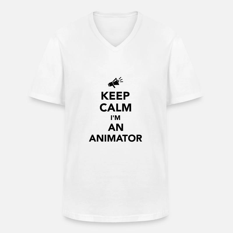 Animateur - Männer-T-Shirt mit V-Ausschnitt - Weiß