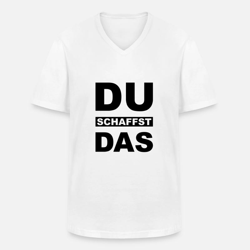Du schaffst das - Männer-T-Shirt mit V-Ausschnitt - Weiß