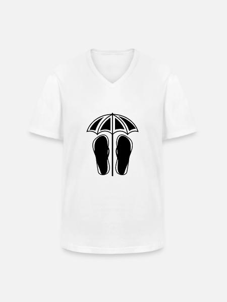 flipflops schirm - Männer-T-Shirt mit V-Ausschnitt - Weiß