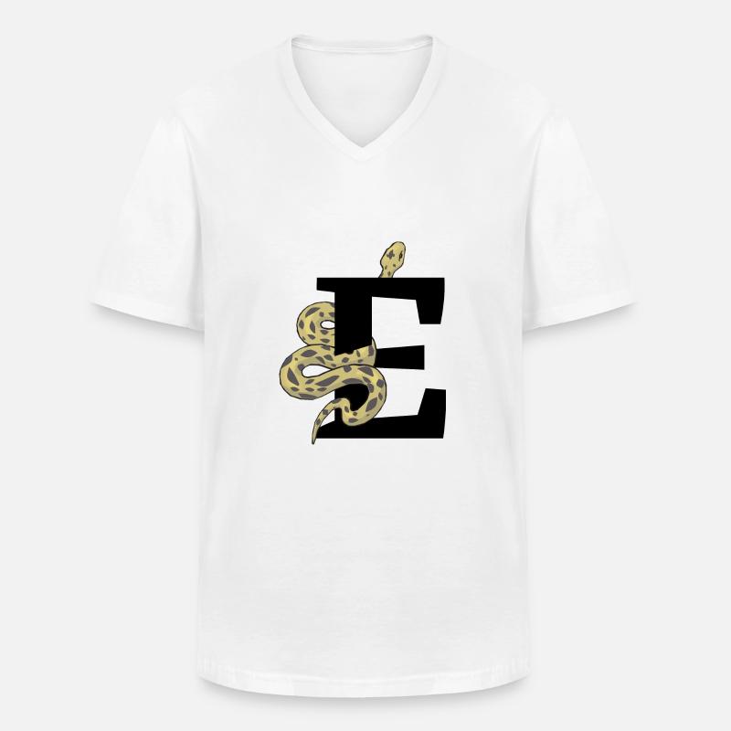 Buchstabe e Schlange - Männer-T-Shirt mit V-Ausschnitt - Weiß