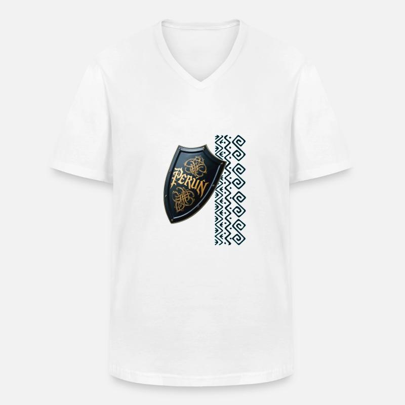 Perún - der Gott des Sturms - Männer-T-Shirt mit V-Ausschnitt - Weiß