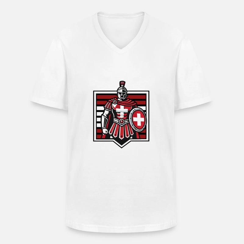 Gladiator Schweiz #2 - Männer-T-Shirt mit V-Ausschnitt - Weiß