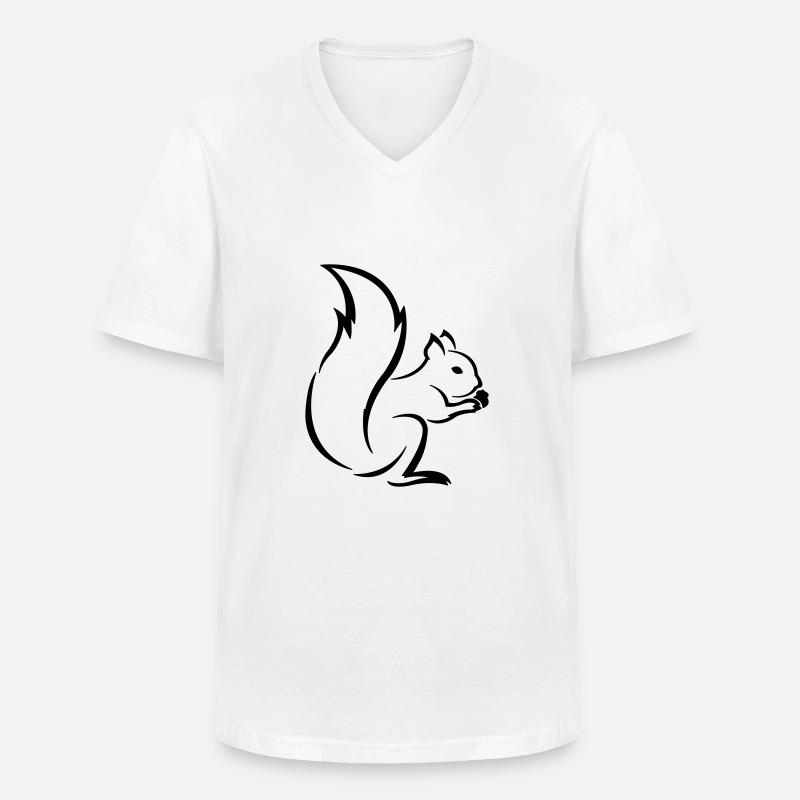 Eichhörnchen - Männer-T-Shirt mit V-Ausschnitt - Weiß