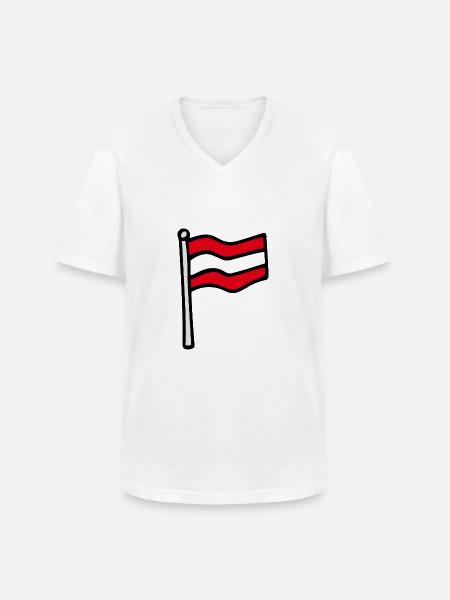 Drapeau de l’Autriche - T-shirt col V Homme - blanc