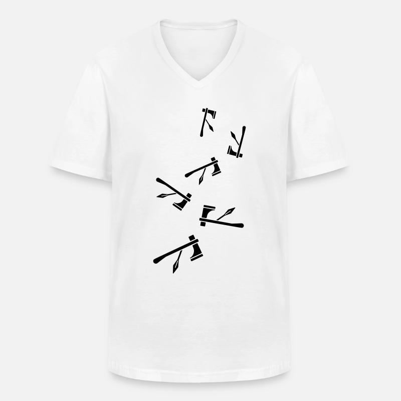 Axt symbol Indianer - Männer-T-Shirt mit V-Ausschnitt - Weiß