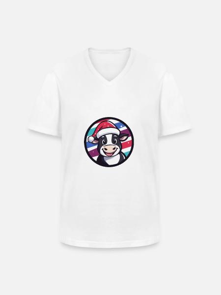 Cow Christmas Christmas - Men's V-Neck T-Shirt - white