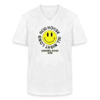 Original Raver Acid House - Männer-T-Shirt mit V-Ausschnitt - Weiß - Vorne - AI Model Male 185 light (185cm)