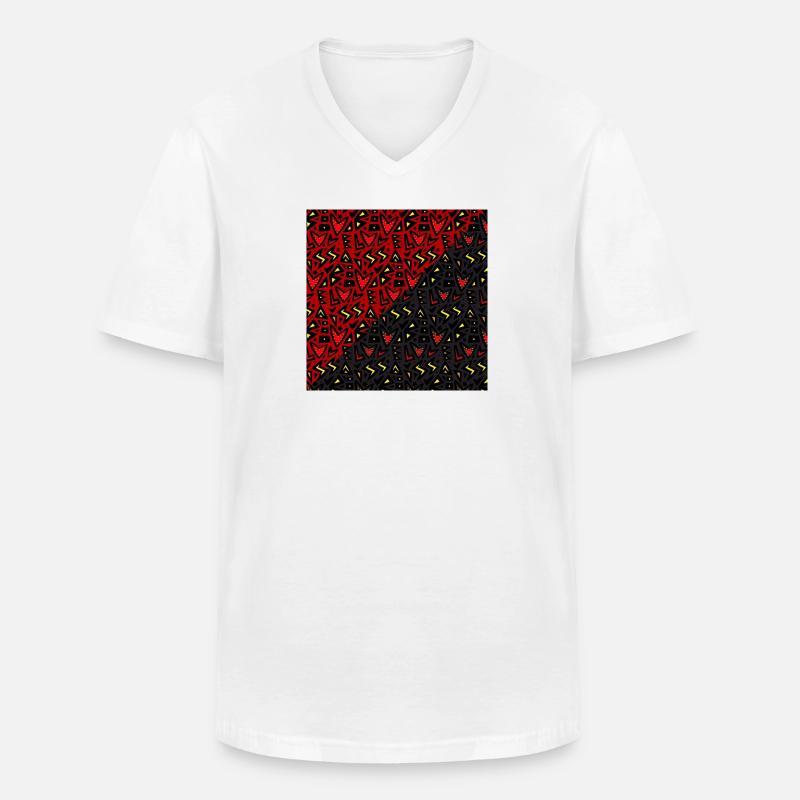 Rotes und Schwarzes Stammesherz - Männer-T-Shirt mit V-Ausschnitt - Weiß
