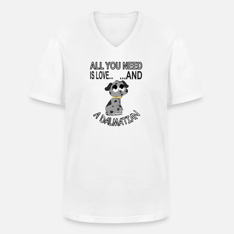 Dalmatiner Hund Hundeschule Gassi Geschenkidee - Männer-T-Shirt mit V-Ausschnitt - Weiß