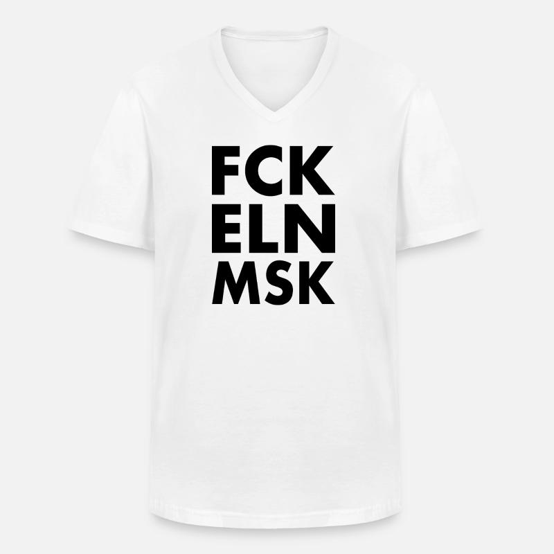 Fck eln msk - Männer-T-Shirt mit V-Ausschnitt - Weiß