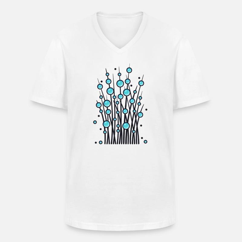 Luminous Ballen-Struktur - Männer-T-Shirt mit V-Ausschnitt - Weiß