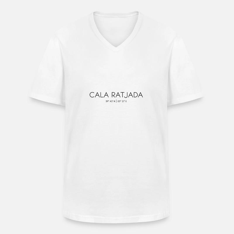 Cala Rajada, Cala Ratjada, Mallorca, Spanien - Männer-T-Shirt mit V-Ausschnitt - Weiß