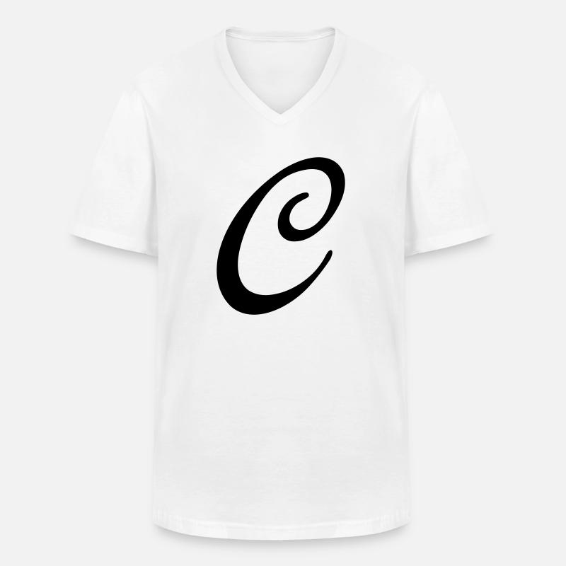 C - Männer-T-Shirt mit V-Ausschnitt - Weiß