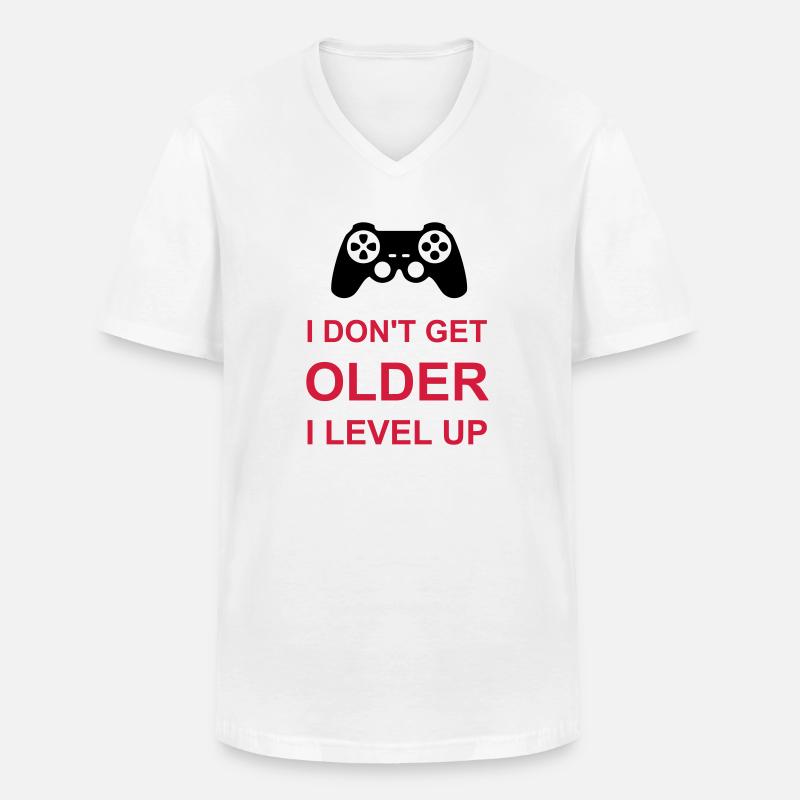 get older level up - Männer-T-Shirt mit V-Ausschnitt - Weiß