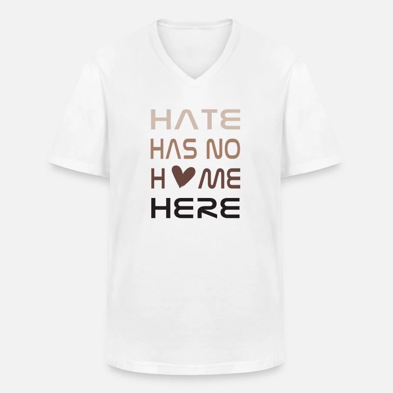 Hate has no home here - Männer-T-Shirt mit V-Ausschnitt - Weiß