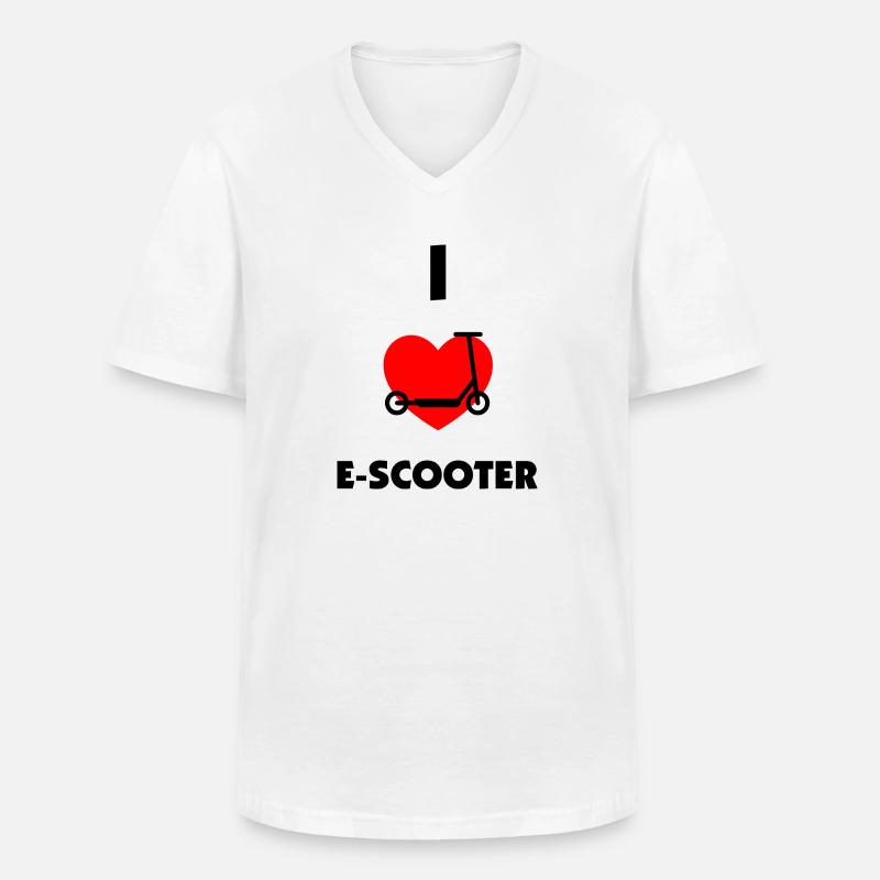 E-Scooter E-Roller Scooter - Männer-T-Shirt mit V-Ausschnitt - Weiß