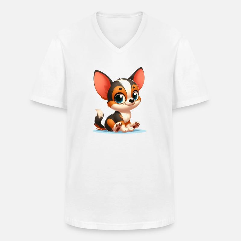 Chihuahua - Männer-T-Shirt mit V-Ausschnitt - Weiß