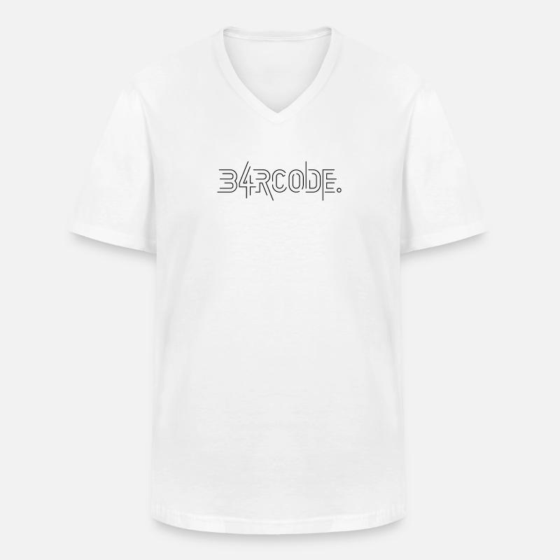 B4RCODE. Tech black - Männer-T-Shirt mit V-Ausschnitt - Weiß