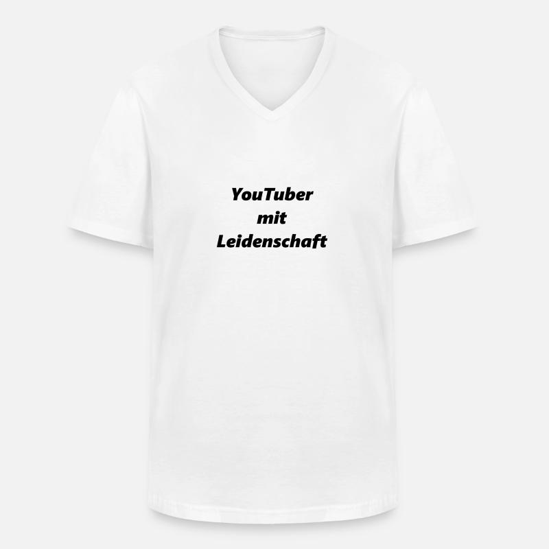 YouTuber mit Leidenschaft - Männer-T-Shirt mit V-Ausschnitt - Weiß
