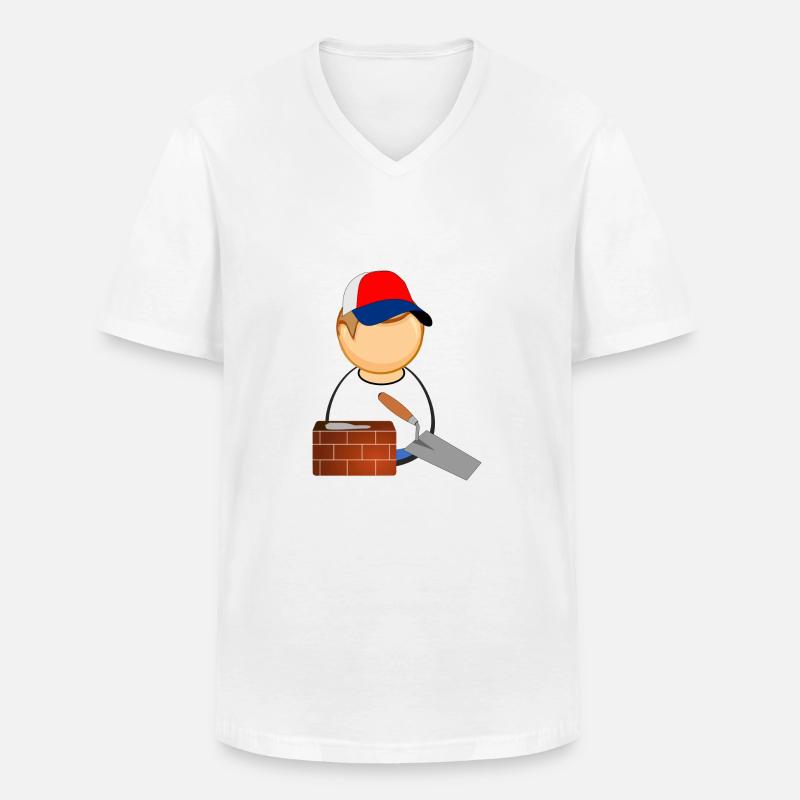 b2 - Männer-T-Shirt mit V-Ausschnitt - Weiß