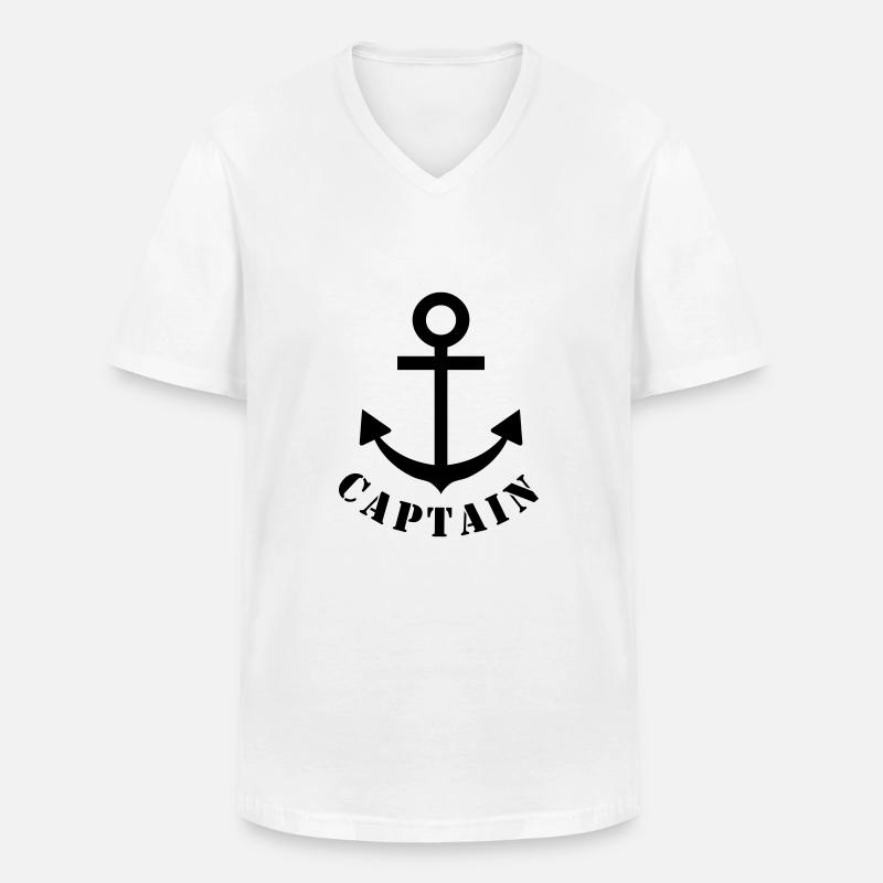 captain - Männer-T-Shirt mit V-Ausschnitt - Weiß