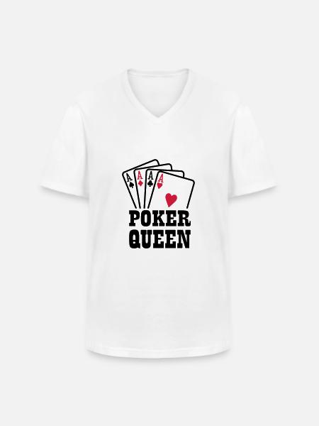 Poker Queen - Men's V-Neck T-Shirt - white