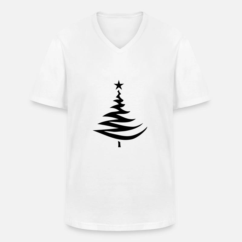tannenbaum silhouette - Männer-T-Shirt mit V-Ausschnitt - Weiß