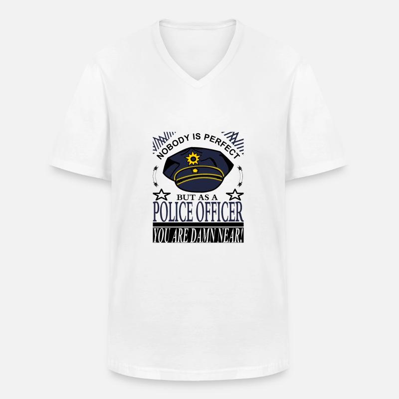 Polizist Polizei - Männer-T-Shirt mit V-Ausschnitt - Weiß