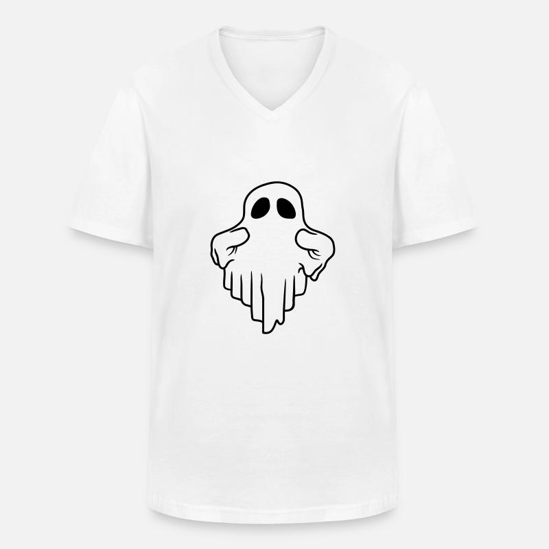 Comic lustiger schwebender Geist - Männer-T-Shirt mit V-Ausschnitt - Weiß