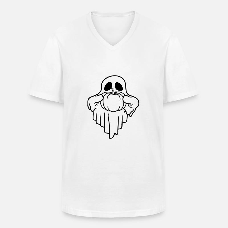 Halloween Kürbis Geist Comic - Männer-T-Shirt mit V-Ausschnitt - Weiß