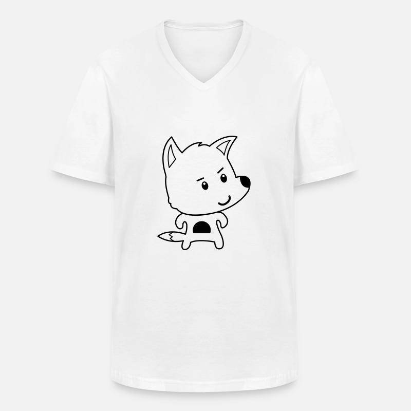 fuchs comic - Männer-T-Shirt mit V-Ausschnitt - Weiß