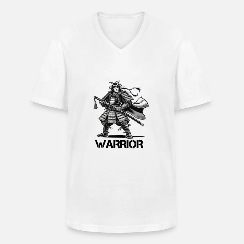 Samurai Comic - Männer-T-Shirt mit V-Ausschnitt - Weiß