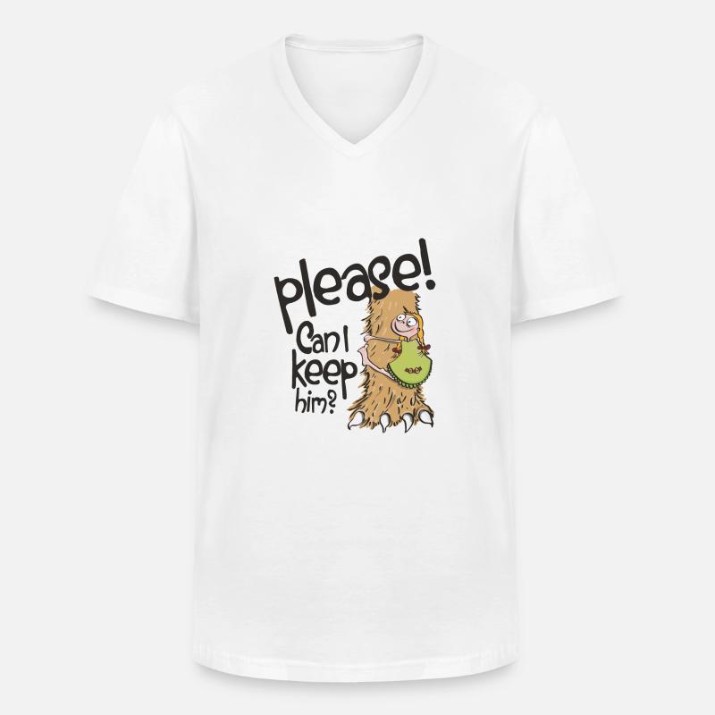 Can I keep him? - Männer-T-Shirt mit V-Ausschnitt - Weiß