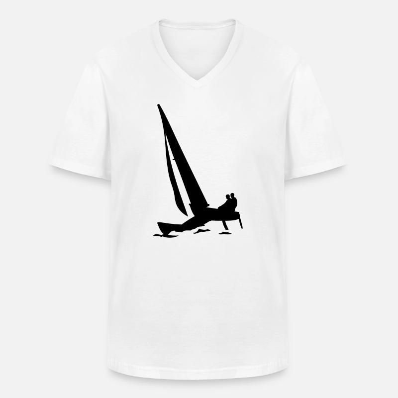 Katamaran - Männer-T-Shirt mit V-Ausschnitt - Weiß