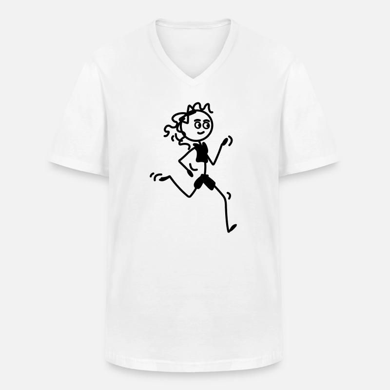 Läuferin Mädchen oder Frau - Männer-T-Shirt mit V-Ausschnitt - Weiß
