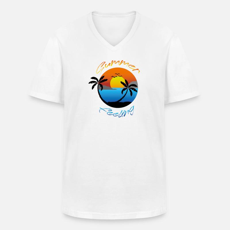 Summerfeeling 2022 - Männer-T-Shirt mit V-Ausschnitt - Weiß