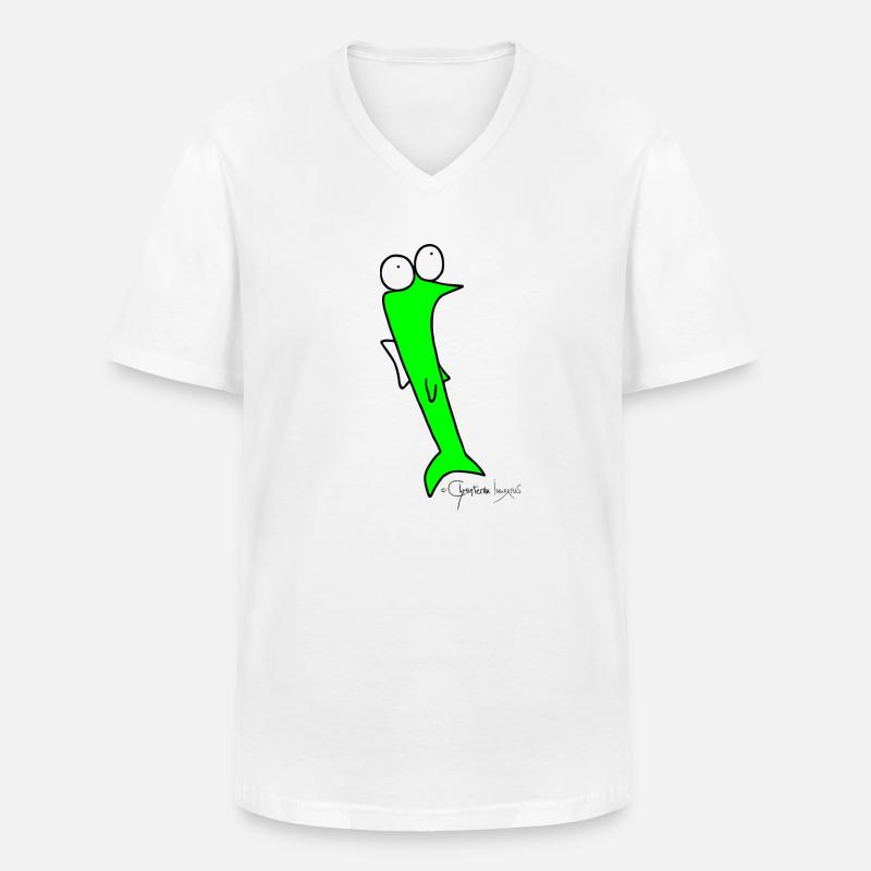 Plötzfisch - Piscis Rutilus - Männer-T-Shirt mit V-Ausschnitt - Weiß