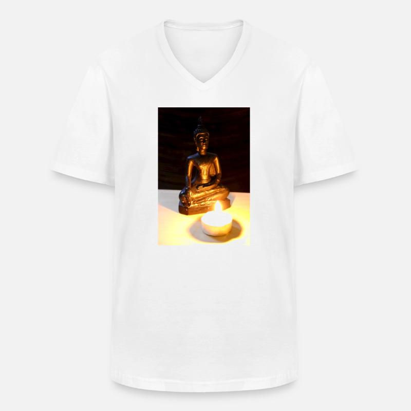 buddha Poster - Männer-T-Shirt mit V-Ausschnitt - Weiß
