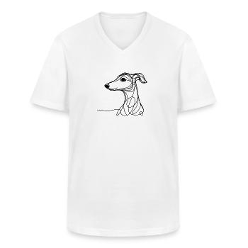 Wippet Windhund Hund Linie Design Line Art - Männer-T-Shirt mit V-Ausschnitt - Weiß - Vorne - AI Model Male 185 light (185cm)