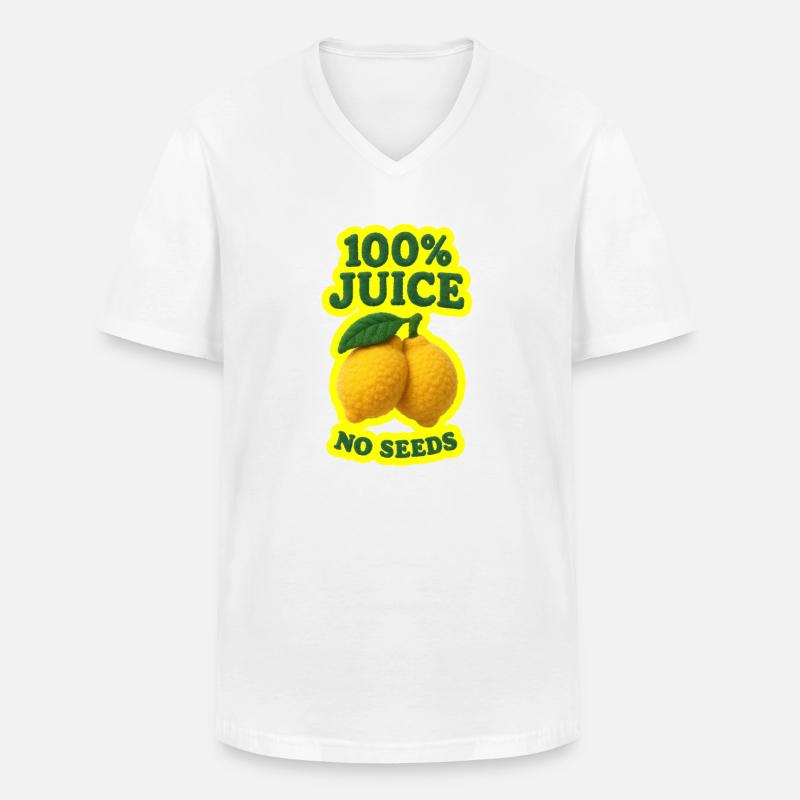 100% Juice NO SEEDS - Männer-T-Shirt mit V-Ausschnitt - Weiß
