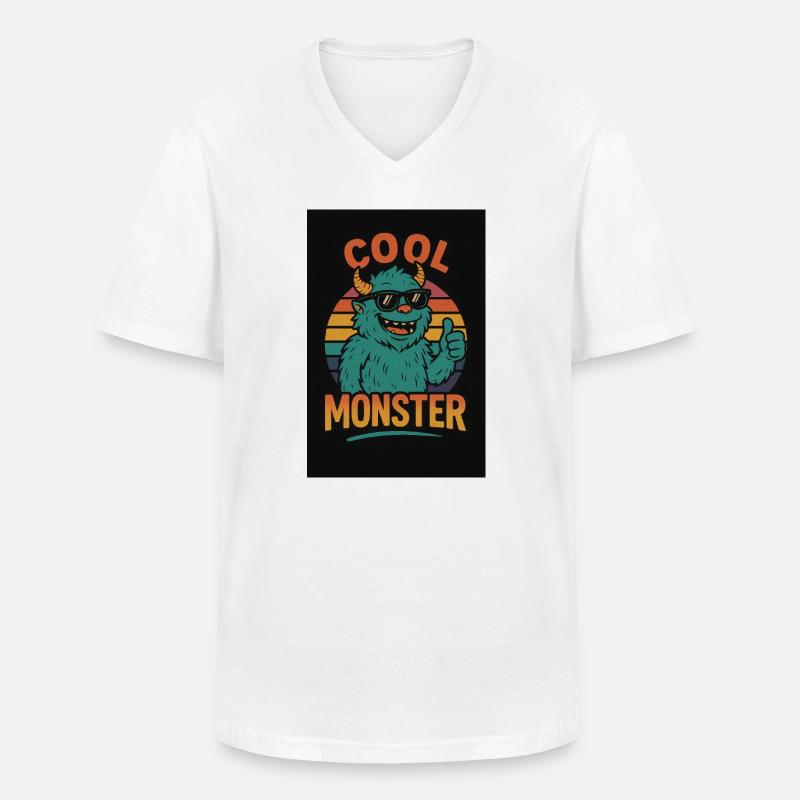 Mostro fantastico - Maglietta da uomo classica con scollo a V - bianco