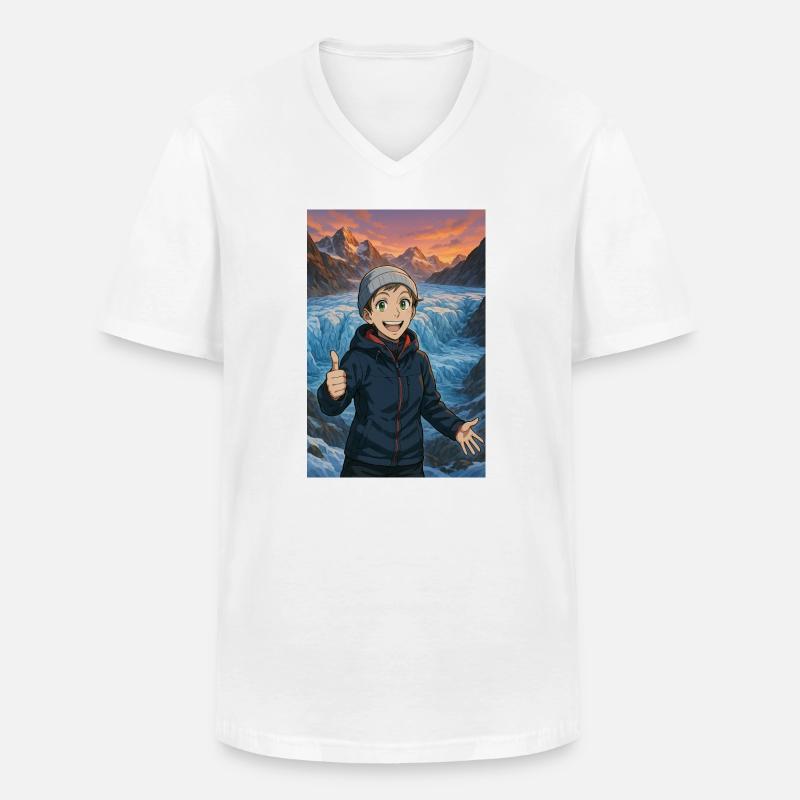 Freudige eisige Wanderung - Männer-T-Shirt mit V-Ausschnitt - Weiß