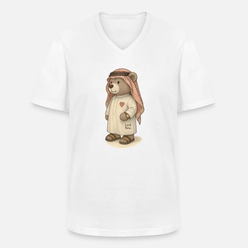 Lord Petzi Scheich - Männer-T-Shirt mit V-Ausschnitt - Weiß