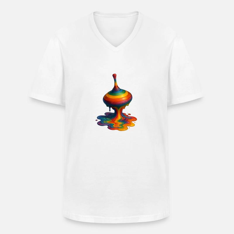 Schmelzender Kreisel - Männer-T-Shirt mit V-Ausschnitt - Weiß