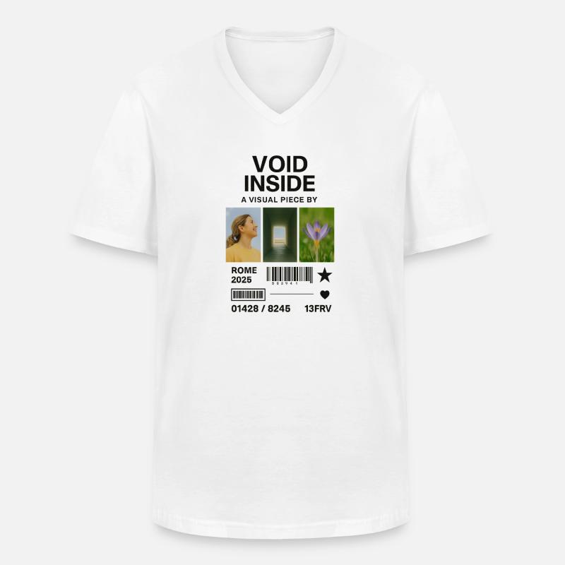 Inner Void: Collage Light Flower - Männer-T-Shirt mit V-Ausschnitt - Weiß