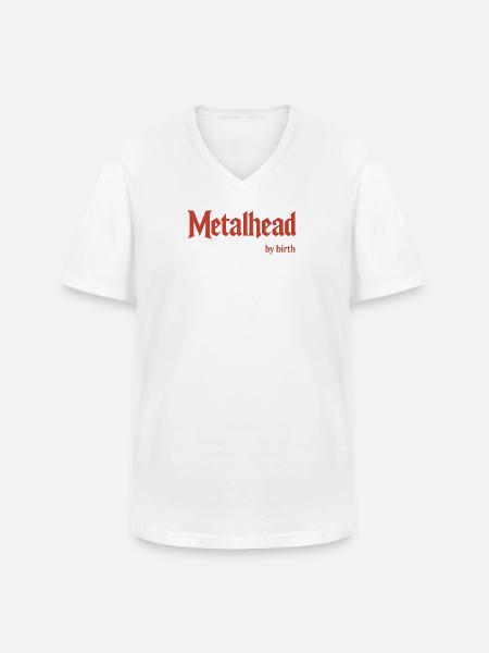 Metallkopf - Männer-T-Shirt mit V-Ausschnitt - Weiß