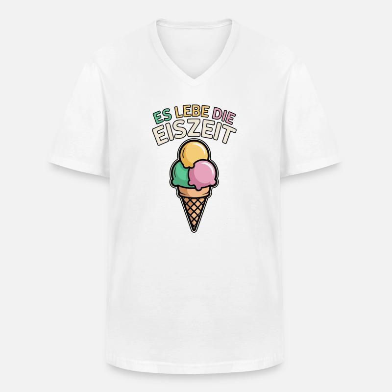 Es lebe die Eiszeit - eiscreme - Männer-T-Shirt mit V-Ausschnitt - Weiß