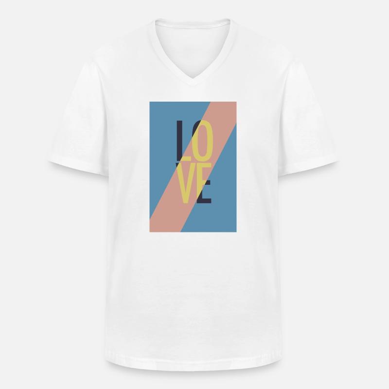 Moderne Love-Botschaft mit Abstraktem Design - Männer-T-Shirt mit V-Ausschnitt - Weiß