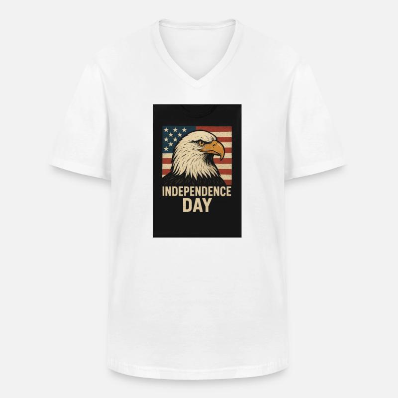 5238F232-5A1D-4004-B7B7-942E4CB1A05F - Männer-T-Shirt mit V-Ausschnitt - Weiß