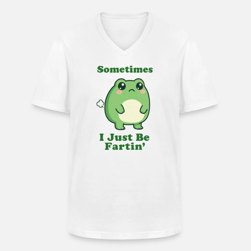 Manchmal bin ich einfach nur Furzfrosch - Männer-T-Shirt mit V-Ausschnitt - Weiß